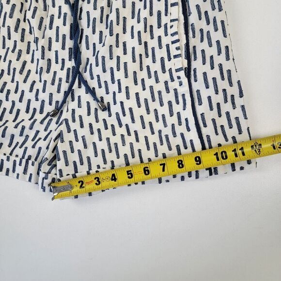 Anthropologie White Navy Panella Textured Shorts Pockets linen Blend Size S - Picture 8 of 13